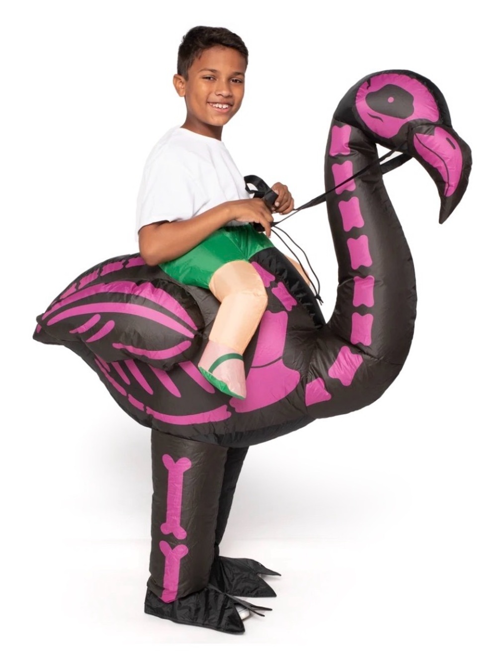 Ride-on Skeleton Flamingo Kid boy girl inflatable flamingo costume unisex os